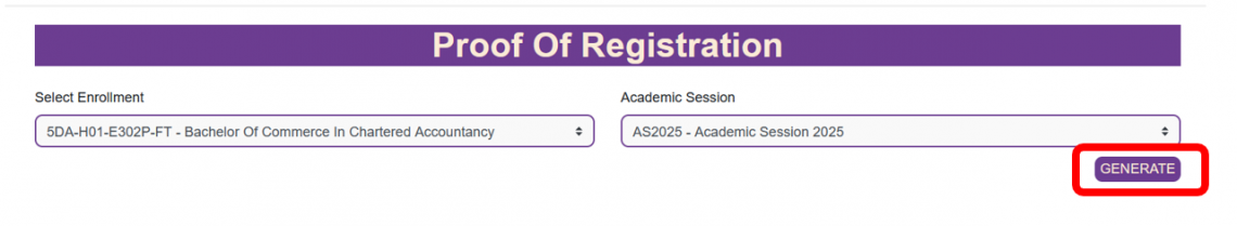 How to generate proof of registration