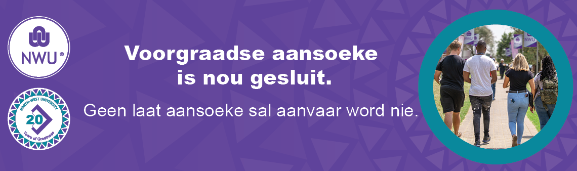 Voorgraadse aansoeke is gesluit.